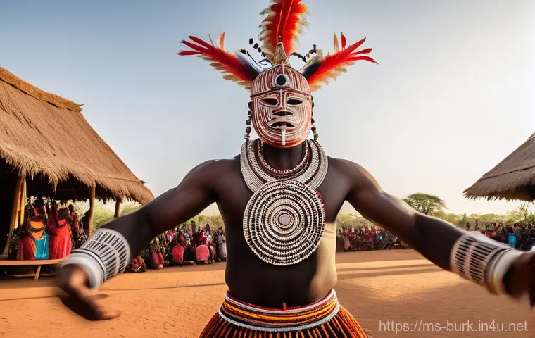부르키나파소 부족 문화 및 민속 전통 - Prompt 1: Mystical Mask Dance of Burkina Faso**