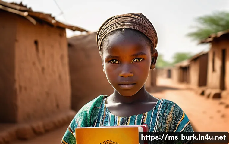 부르키나파소에서의 여성 인권 문제 - **A Young Girl's Dream in Burkina Faso**
A poignant portrait of a young Burkinabe girl, approxim...